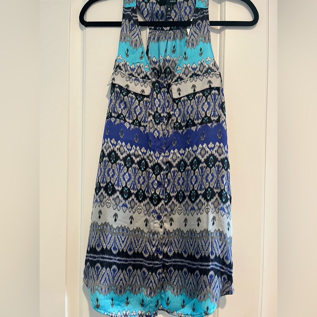 Aqua Patterned Top